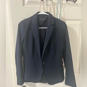 Ann Taylor navy one button blazer 0 petite